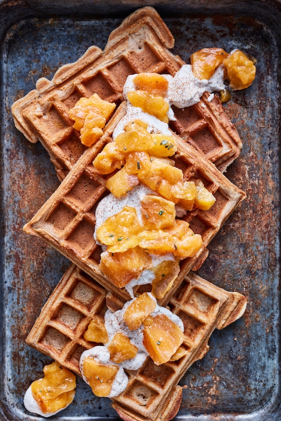 Boekweitwafels met kaki